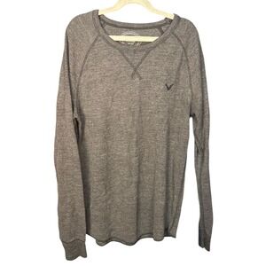 American Eagle Heritage Mens Size Small Gray Waffle Knit Shirt Thermal Classic